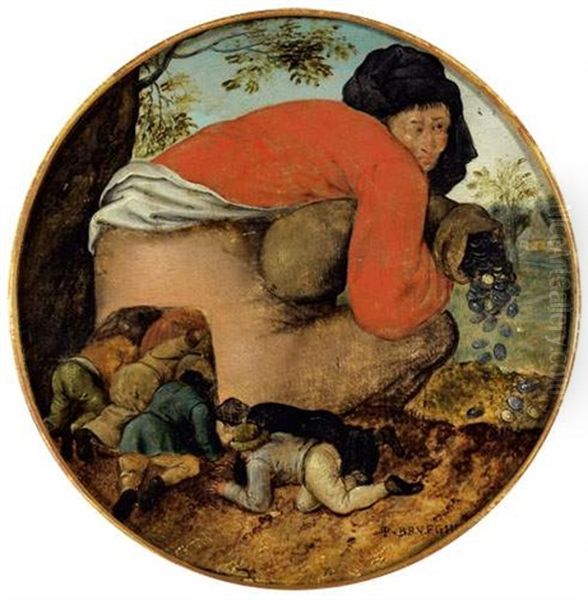 Les Flatteurs Oil Painting by Pieter Brueghel the Younger