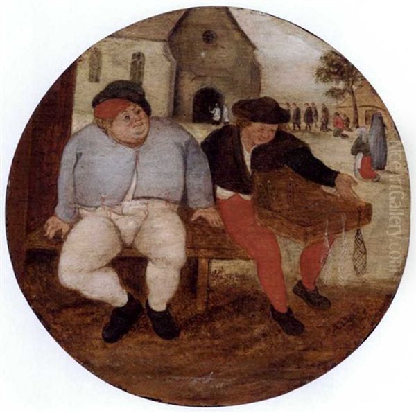 A Proverb Scene Oil Painting by Pieter Brueghel the Younger