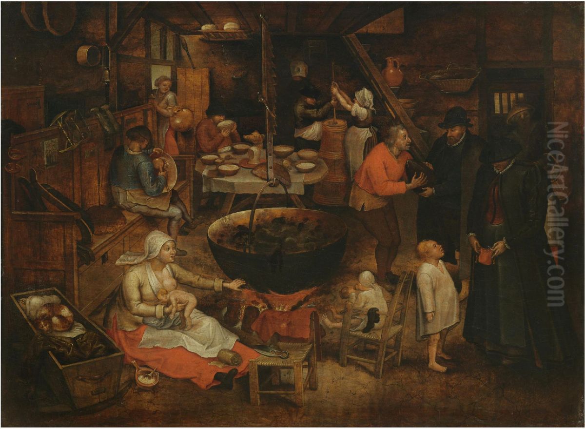 The Visit To The Farm Oil Painting by Pieter Brueghel the Younger