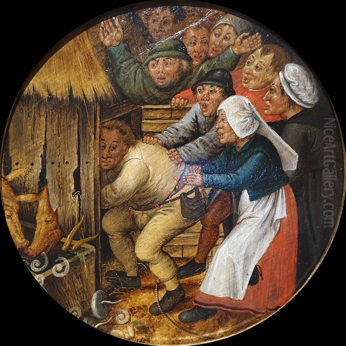 The Drunkard Pushed Into The Pigsty Oil Painting by Pieter Brueghel the Younger
