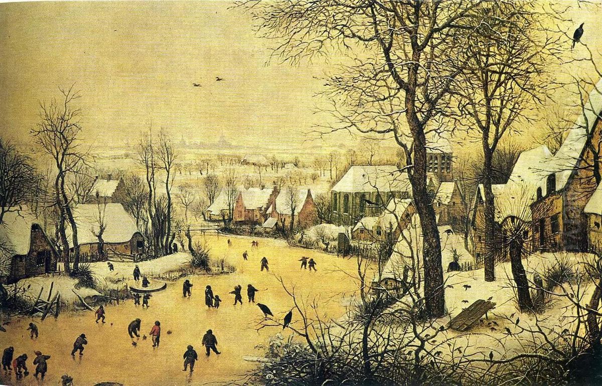 Winter Landscape With A Bird Trap Oil Painting by Pieter Brueghel the Younger