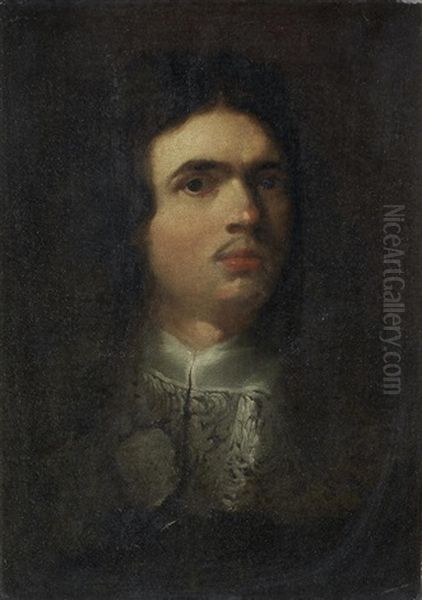 Portrait Of A Gentleman, Bust-length, In Black Costume With A White Lace Collar Oil Painting by Abraham Brueghel