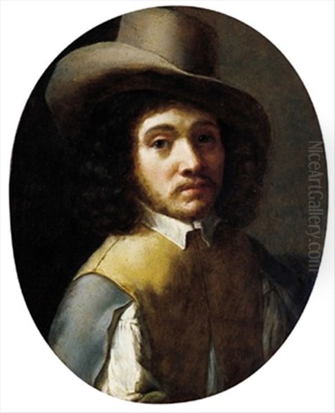 Ritratto Di Uomo Con Cappello Oil Painting by Abraham Brueghel