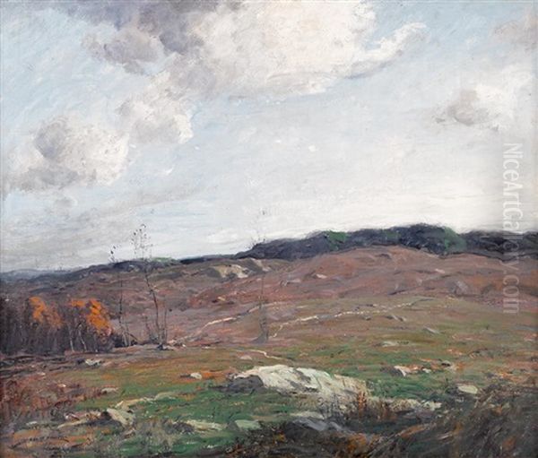 Brown Hillside Oil Painting by George Matthew Bruestle