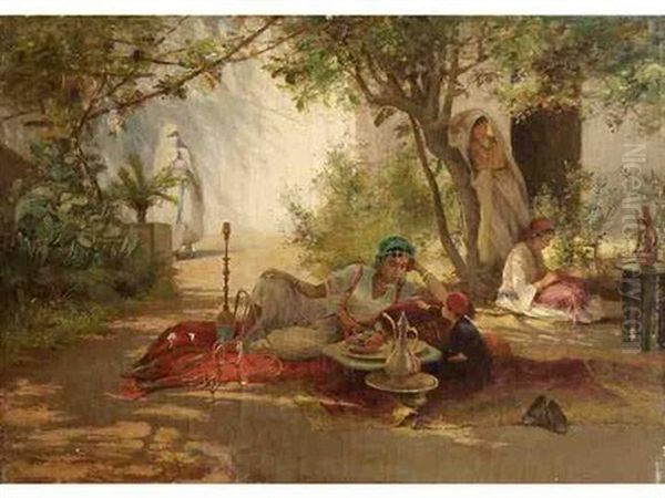 Le Repos Oil Painting by Ricardo Brugada y Panizo