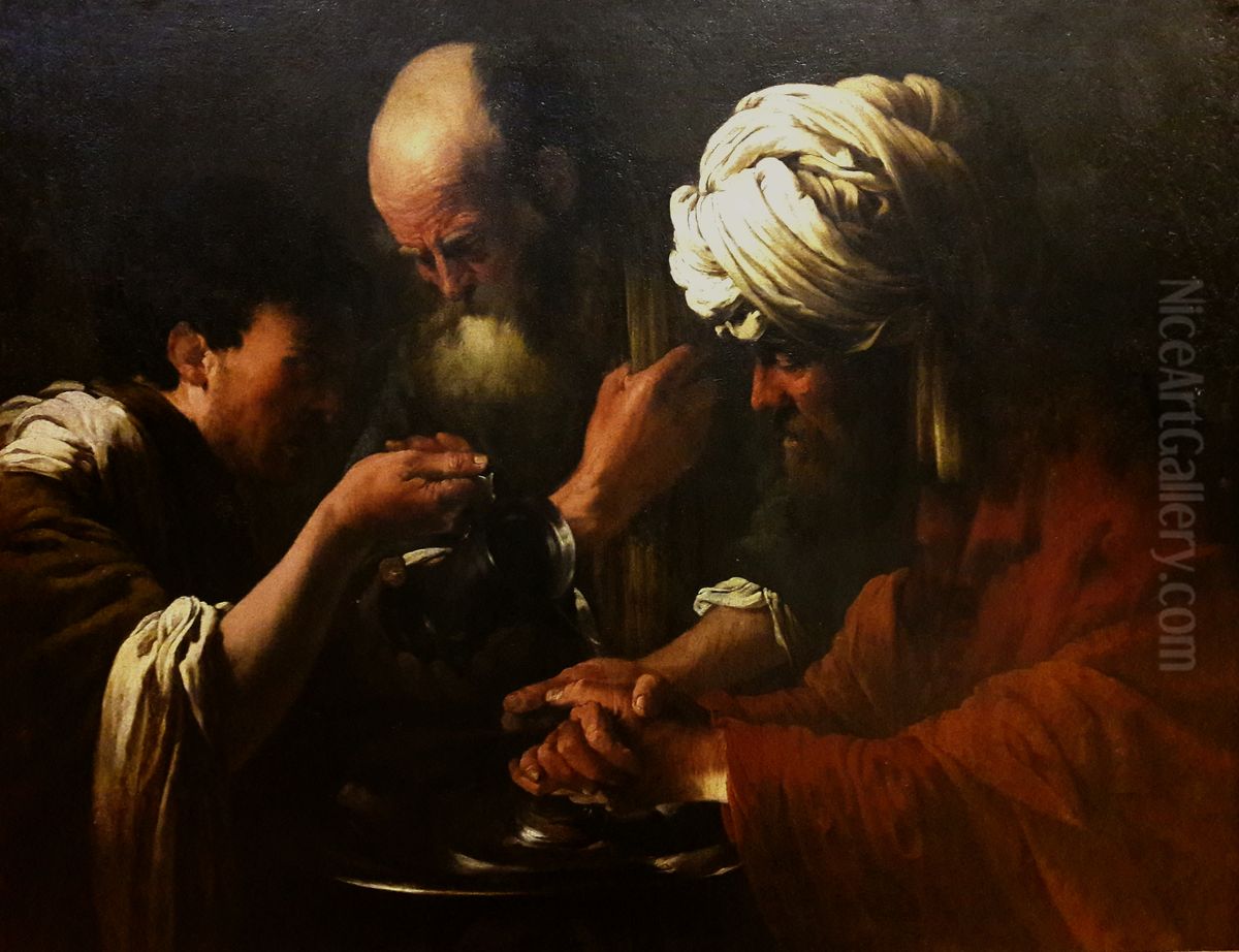 Pilate Washing His Hands Oil Painting by Hendrick Ter Brugghen