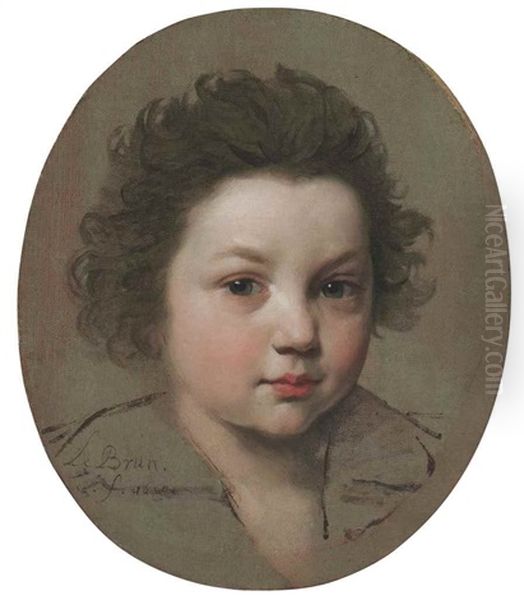 Portrait Of A Boy, Bust-length Oil Painting by Charles Le Brun