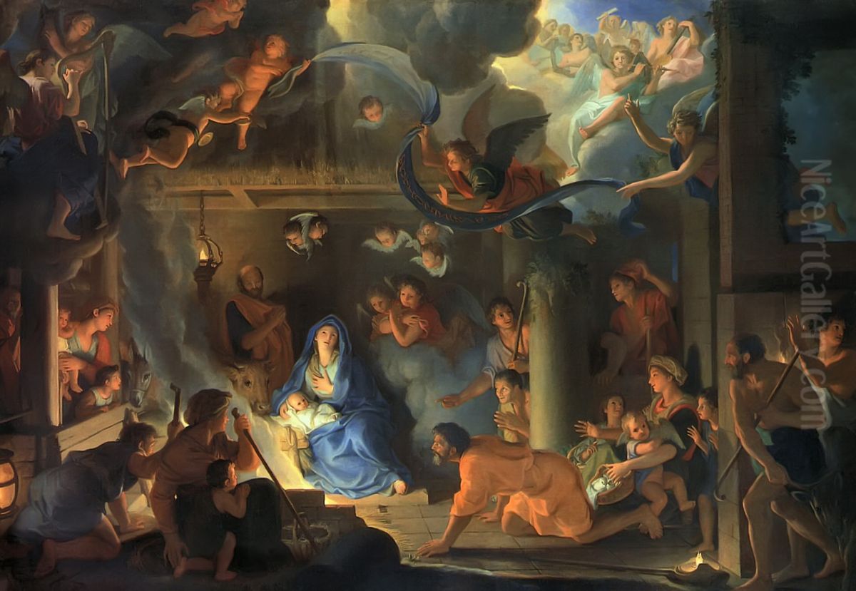 The Adoration Of The Shepherds Oil Painting by Charles Le Brun