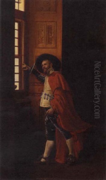 L'attente Oil Painting by Francois Brunery