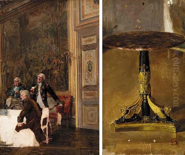 Dans La Salle A Manger Oil Painting by Francois Brunery