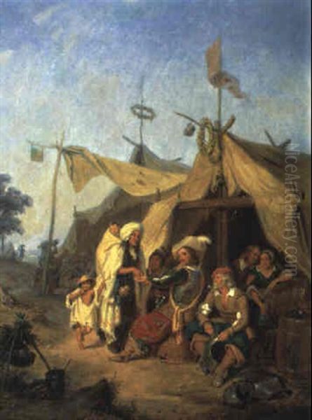 Das Zeltlager Oil Painting by Hans Brunner