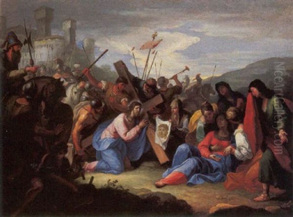 Salita Al Calvario Oil Painting by Girolamo Brusaferro