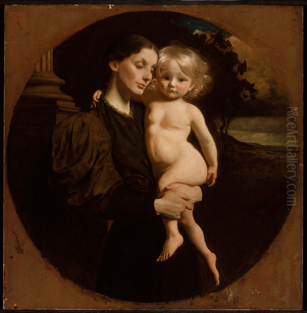 Mother And Child Oil Painting by George de Forest Brush