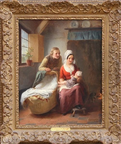 The First Born Oil Painting by Francois Antoine de Bruycker