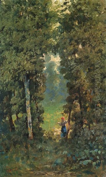 Figura Nel Bosco Oil Painting by Stefano Bruzzi