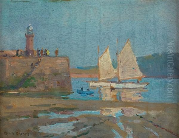 The Lighthouse, St Ives Oil Painting by Charles David Jones Bryant