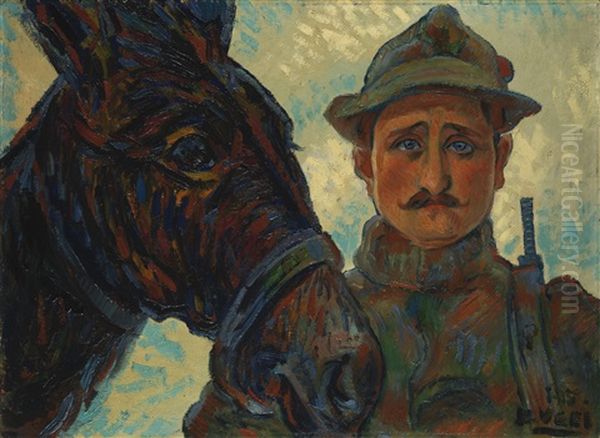 Due Amici - Guerra 1915-1918 Oil Painting by Anselmo Bucci