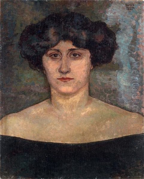 Signora Oil Painting by Anselmo Bucci