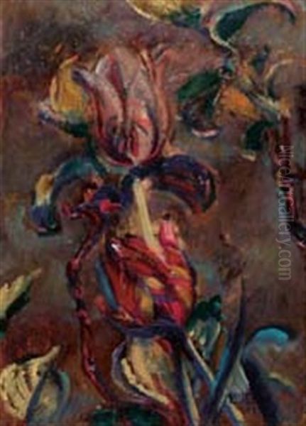 Studio Di Tulipani Oil Painting by Anselmo Bucci