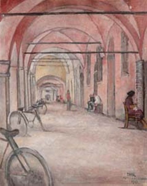 Un Portico Oil Painting by Anselmo Bucci