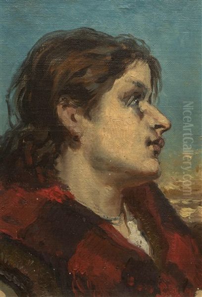 Bildnis Einer Jungen Fischerin Oil Painting by Frank Buchser