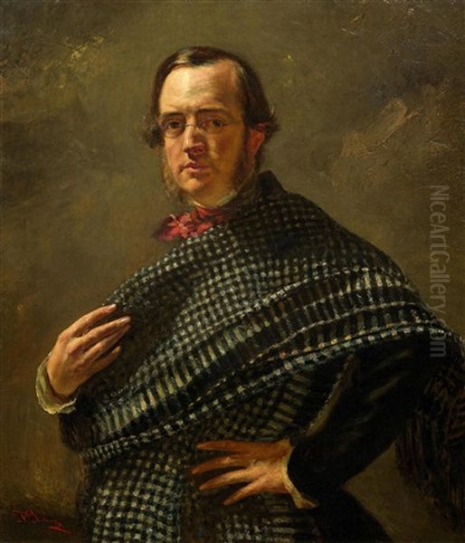 Cloth Merchant From Missouri Oil Painting by Frank Buchser