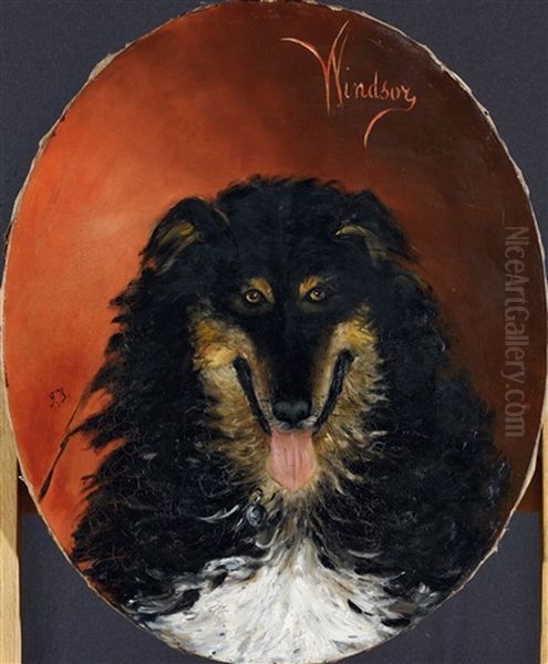 Hund Windsor Oil Painting by Frank Buchser