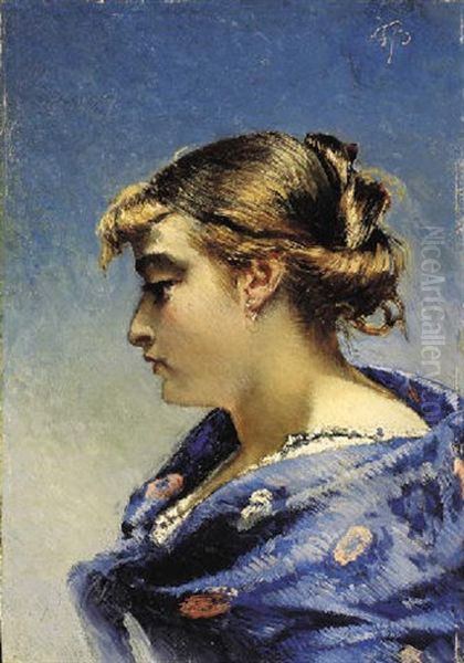 Madchenbildnis (irene) Oil Painting by Frank Buchser