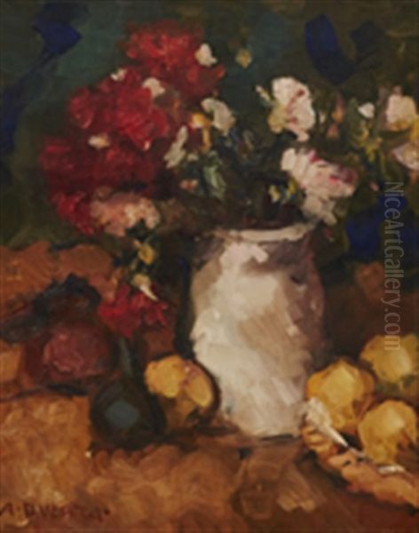 Blumen Mit Fruchten Oil Painting by Alfred Buchta