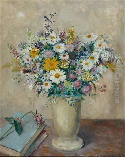 Blumenstraus In Vase Oil Painting by Alfred Buchta