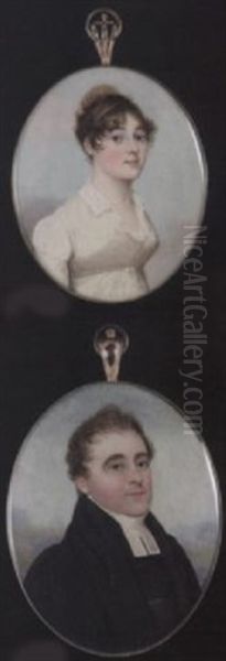 A Vicar Wearing Black Robes And White Bands Oil Painting by Frederick Buck