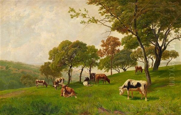 Kuhweide Oil Painting by Peter Bucken