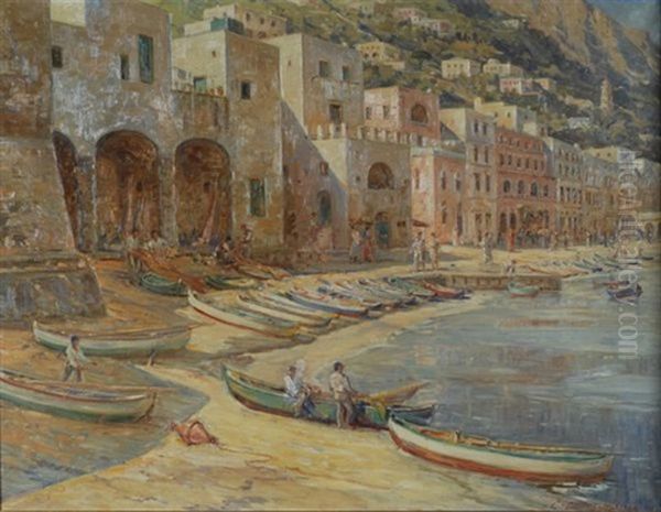 Capri Oil Painting by Carl Budtz-Moller