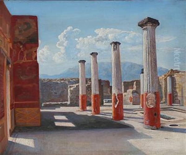 View From Pompeii Oil Painting by Carl Budtz-Moller