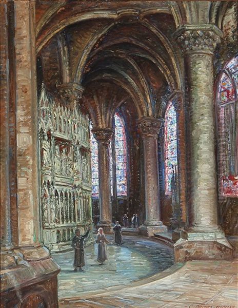 Apsis I Kirken I Chartres Oil Painting by Carl Budtz-Moller