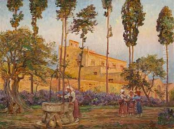 Udenfor Klostermuren, Girgenti, Sicilien Oil Painting by Carl Budtz-Moller