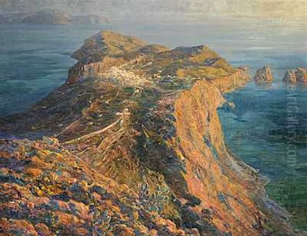 Udsigt Over Capri Oil Painting by Carl Budtz-Moller