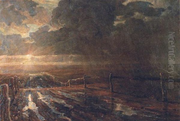 Opklaring Efter Regnvejr Oil Painting by Carl Budtz-Moller