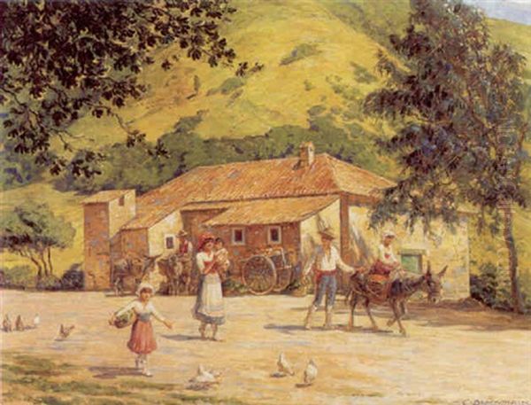 Appelsinhost Pa Sicilien Oil Painting by Carl Budtz-Moller