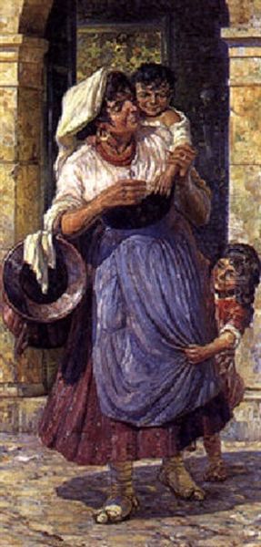 Moderglaede. Anticoli Oil Painting by Carl Budtz-Moller