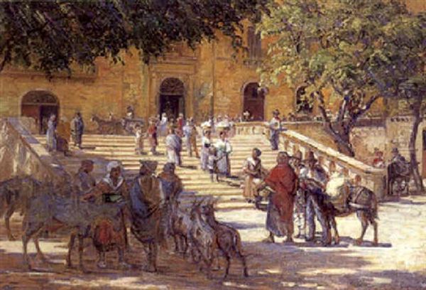 Folkeliv I Girgenti Oil Painting by Carl Budtz-Moller
