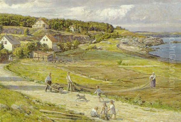 Parti Fra Gudhjem Oil Painting by Carl Budtz-Moller