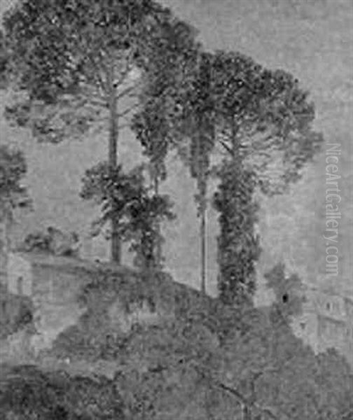Pinjer, Anticoli Fra Italien Oil Painting by Carl Budtz-Moller