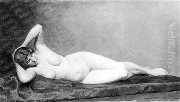 Liggende Nogenmodel Oil Painting by Carl Budtz-Moller