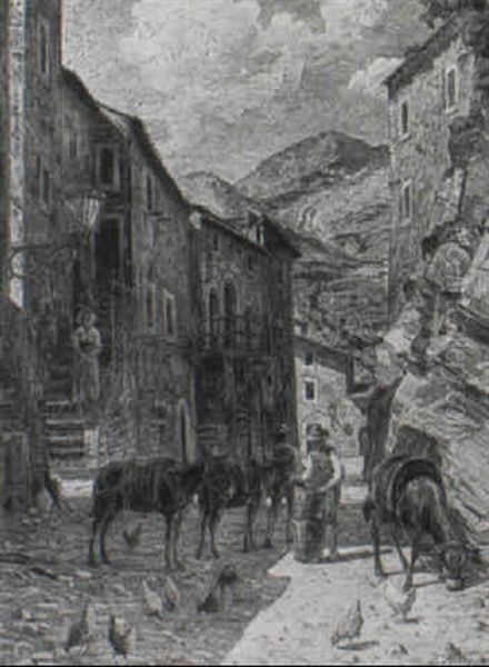 Anticoli Corrado Oil Painting by Carl Budtz-Moller