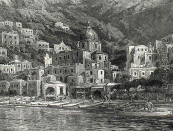 Udsigt Mod Positano Oil Painting by Carl Budtz-Moller