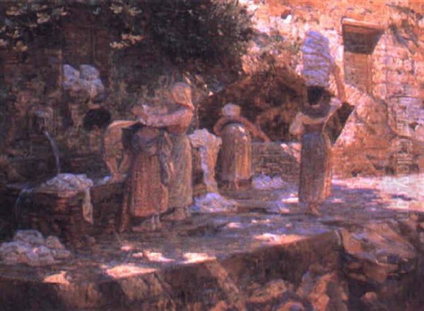 The Washerwomen Oil Painting by Carl Budtz-Moller