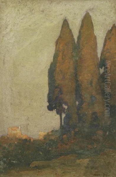 Antibes, Bois De Cypres Oil Painting by Amedee Buffet