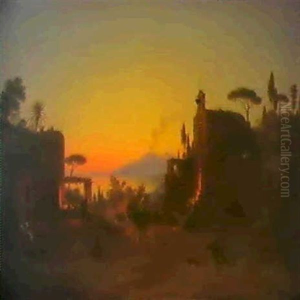 Boccapiano Bei Nacht. Oil Painting by Johann-Rudolph Buhlmann