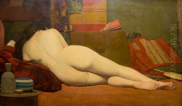 Bila Otrokyne Oil Painting by Vlacho Bukovac